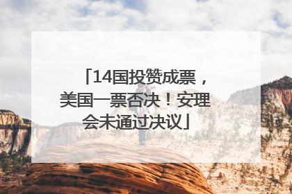 14国投赞成票，美国一票否决！安理会未通过决议